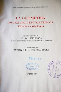 Luis Moya Blanco - La geometría de los arquitectos griegos pre-euclidianos portada