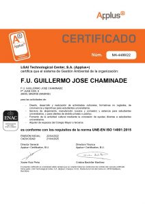 CMU Chaminade - Acreditaciones ISO 14001