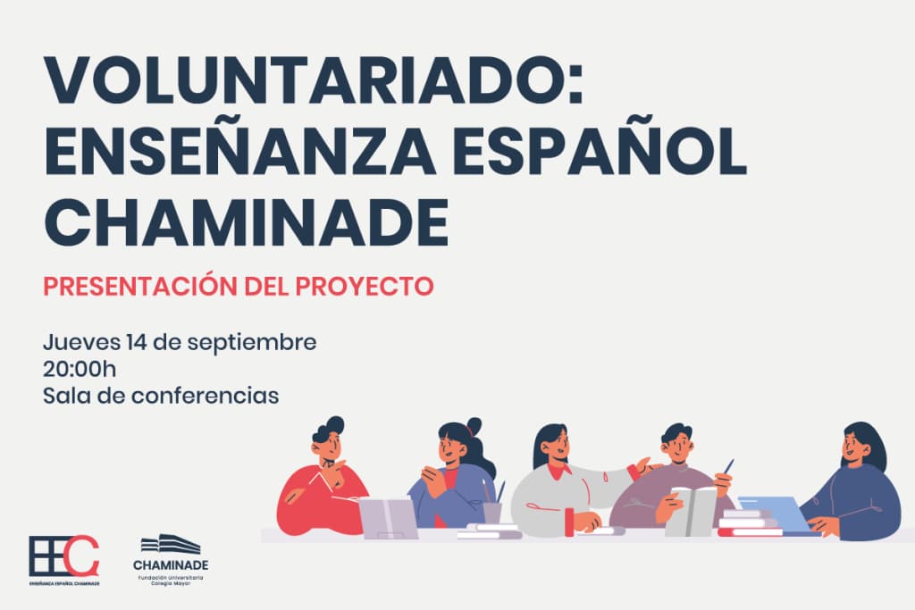 Cartel del programa de voluntariado Enseñanza Español Chaminade