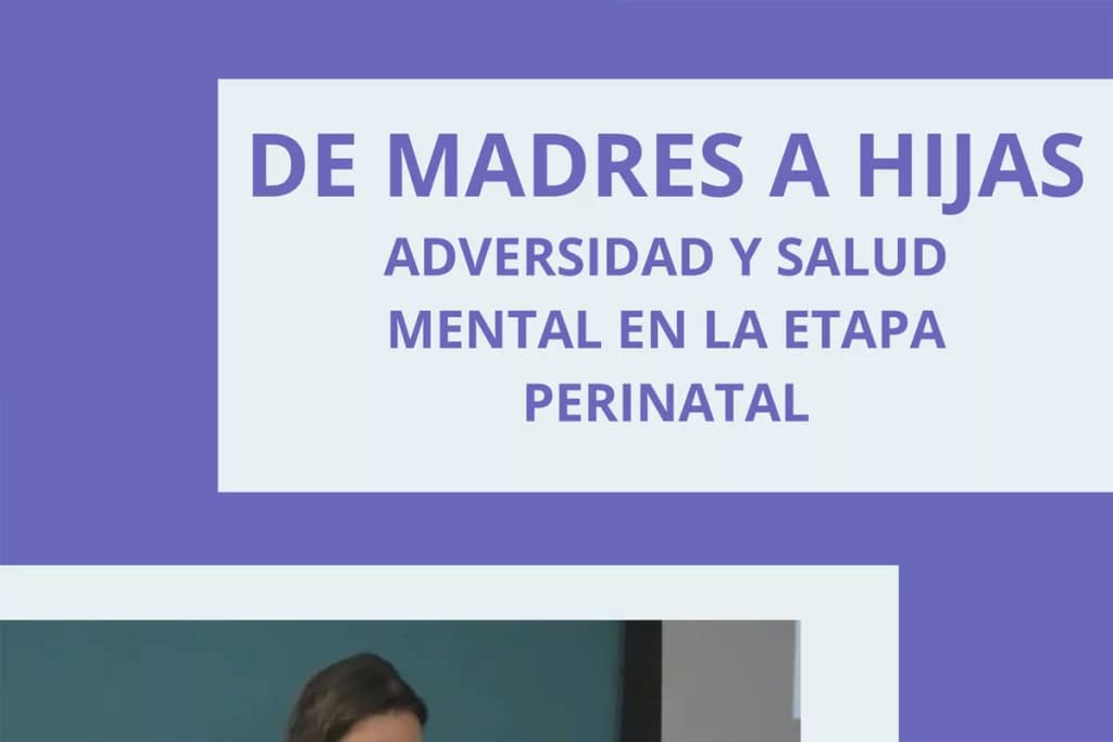 Cartel de la conferencia "De madres a hijas: salud mental en etapa perinatal"