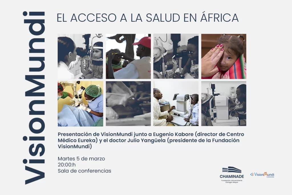 Cartel de la presentación de VisionMundi, entidad para el acceso a la salud en África