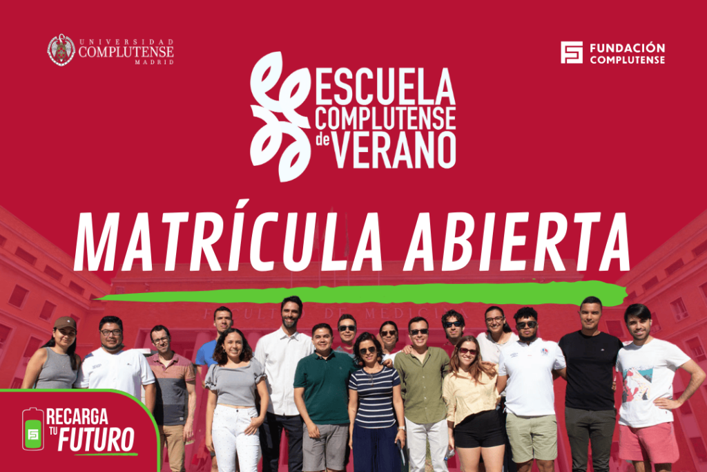 Cartel de matrícula abierta para la Escuela Complutense de Verano 2025